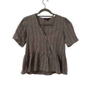 Madewell black and white patterned top